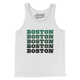 Boston Repeat Men/Unisex Tank Top-White-Allegiant Goods Co. Vintage Sports Apparel