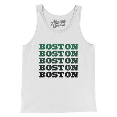 Boston Repeat Men/Unisex Tank Top-White-Allegiant Goods Co. Vintage Sports Apparel