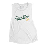 Green Bay Vintage Script Women's Flowey Scoopneck Muscle Tank-Allegiant Goods Co. Vintage Sports Apparel