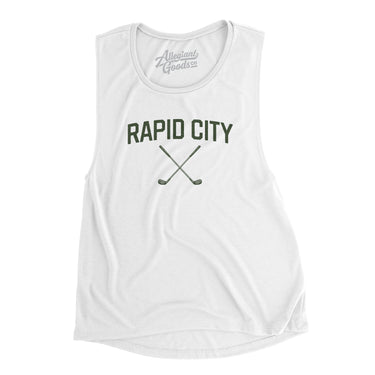 Rapid City Golf Women's Flowey Scoopneck Muscle Tank-White-Allegiant Goods Co. Vintage Sports Apparel