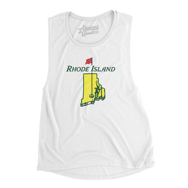 Rhode Island Golf Women's Flowey Scoopneck Muscle Tank-White-Allegiant Goods Co. Vintage Sports Apparel