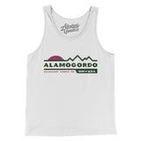 Alamogordo Mountain Sunset Men/Unisex Tank Top-White-Allegiant Goods Co. Vintage Sports Apparel
