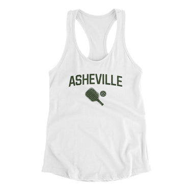 Asheville Pickleball Women's Racerback Tank-White-Allegiant Goods Co. Vintage Sports Apparel