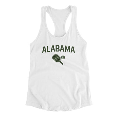 Alabama Pickleball Women's Racerback Tank-White-Allegiant Goods Co. Vintage Sports Apparel