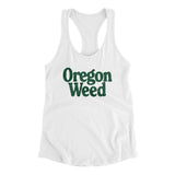 Oregon Weed Women's Racerback Tank-White-Allegiant Goods Co. Vintage Sports Apparel