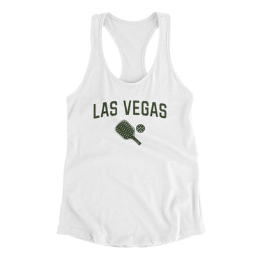 Las Vegas Pickleball Women's Racerback Tank-White-Allegiant Goods Co. Vintage Sports Apparel