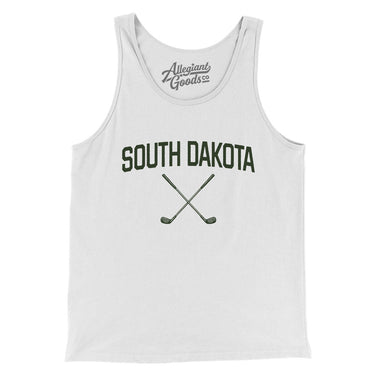 South Dakota Golf Men/Unisex Tank Top-White-Allegiant Goods Co. Vintage Sports Apparel