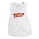 Ottawa Pennant Women's Flowey Scoopneck Muscle Tank-White-Allegiant Goods Co. Vintage Sports Apparel