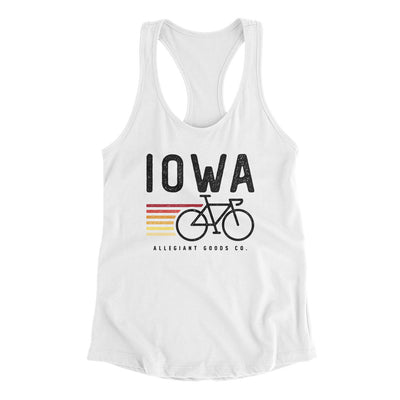 Iowa Cycling Women's Racerback Tank-White-Allegiant Goods Co. Vintage Sports Apparel