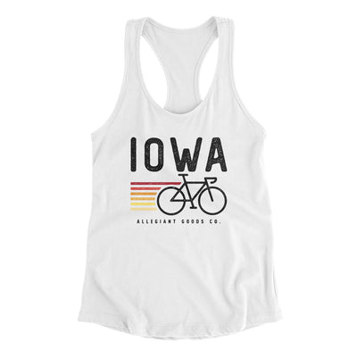 Iowa Cycling Women's Racerback Tank-White-Allegiant Goods Co. Vintage Sports Apparel