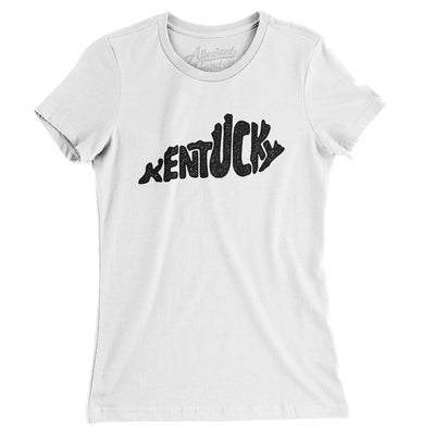 Kentucky State Shape Text Women's T-Shirt-White-Allegiant Goods Co. Vintage Sports Apparel