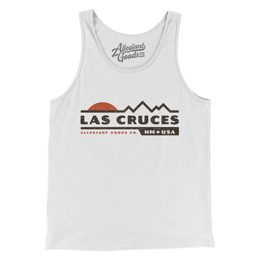 Las Cruces Mountain Sunset Men/Unisex Tank Top-White-Allegiant Goods Co. Vintage Sports Apparel