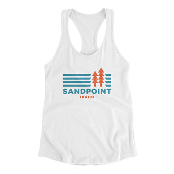 Sandpoint Idaho Women's Racerback Tank-White-Allegiant Goods Co. Vintage Sports Apparel
