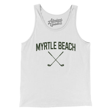 Myrtle Beach Golf Men/Unisex Tank Top-White-Allegiant Goods Co. Vintage Sports Apparel