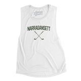 Narragansett Golf Women's Flowey Scoopneck Muscle Tank-White-Allegiant Goods Co. Vintage Sports Apparel