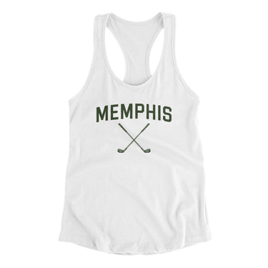 Memphis Golf Women's Racerback Tank-White-Allegiant Goods Co. Vintage Sports Apparel