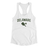 Delaware Pickleball Women's Racerback Tank-White-Allegiant Goods Co. Vintage Sports Apparel