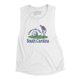 I Have A Tee Time In South Carolina Women's Flowey Scoopneck Muscle Tank-White-Allegiant Goods Co. Vintage Sports Apparel