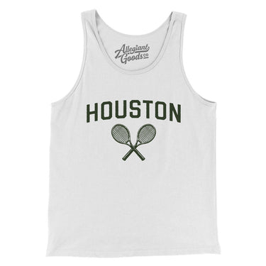 Houston Tennis Men/Unisex Tank Top-White-Allegiant Goods Co. Vintage Sports Apparel