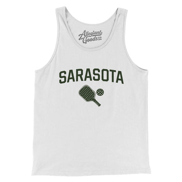 Sarasota Pickleball Men/Unisex Tank Top-White-Allegiant Goods Co. Vintage Sports Apparel