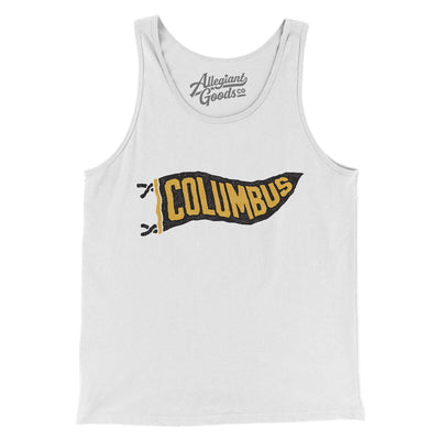 Columbus Pennant Men/Unisex Tank Top-White-Allegiant Goods Co. Vintage Sports Apparel