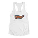 Edmonton Pennant Women's Racerback Tank-White-Allegiant Goods Co. Vintage Sports Apparel