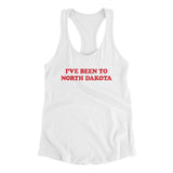 I've Been To North Dakota Women's Racerback Tank-White-Allegiant Goods Co. Vintage Sports Apparel