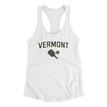Vermont Pickleball Women's Racerback Tank-White-Allegiant Goods Co. Vintage Sports Apparel