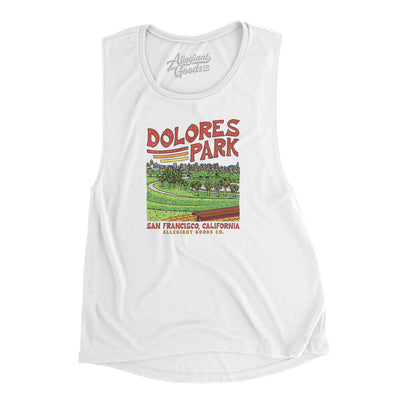 Dolores Park Women's Flowey Scoopneck Muscle Tank-White-Allegiant Goods Co. Vintage Sports Apparel
