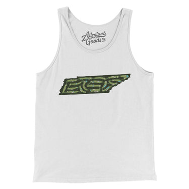 Tennessee Golf Course Map Men/Unisex Tank Top-White-Allegiant Goods Co. Vintage Sports Apparel
