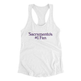 Sacramento's Number 1 Fan Women's Racerback Tank-White-Allegiant Goods Co. Vintage Sports Apparel