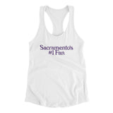Sacramento's Number 1 Fan Women's Racerback Tank-White-Allegiant Goods Co. Vintage Sports Apparel