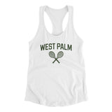 West Palm Tennis Women's Racerback Tank-White-Allegiant Goods Co. Vintage Sports Apparel
