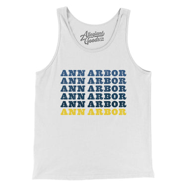 Ann Arbor Repeat Men/Unisex Tank Top-White-Allegiant Goods Co. Vintage Sports Apparel