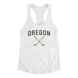 Oregon Golf Women's Racerback Tank-White-Allegiant Goods Co. Vintage Sports Apparel