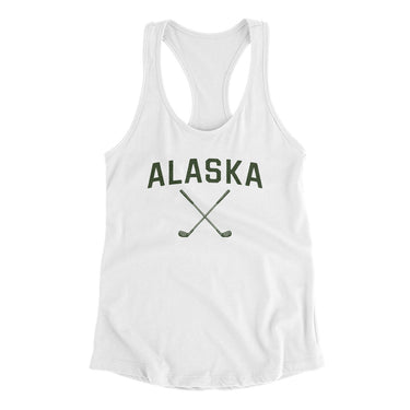 Alaska Golf Women's Racerback Tank-White-Allegiant Goods Co. Vintage Sports Apparel