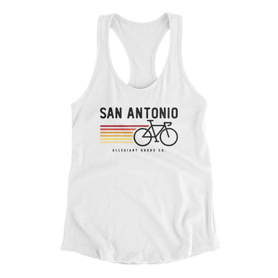 San Antonio Cycling Women's Racerback Tank-White-Allegiant Goods Co. Vintage Sports Apparel