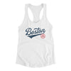 Boston Vintage Script Women's Racerback Tank-White-Allegiant Goods Co. Vintage Sports Apparel