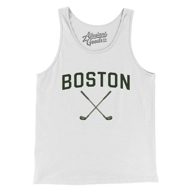 Boston Golf Men/Unisex Tank Top-White-Allegiant Goods Co. Vintage Sports Apparel