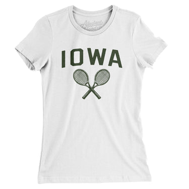 Iowa Tennis Women's T-Shirt-White-Allegiant Goods Co. Vintage Sports Apparel