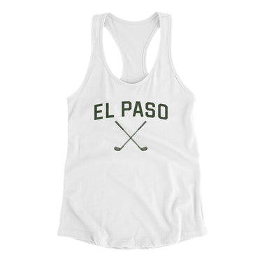 El Paso Golf Women's Racerback Tank-White-Allegiant Goods Co. Vintage Sports Apparel