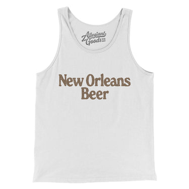 New Orleans Beer Men/Unisex Tank Top-White-Allegiant Goods Co. Vintage Sports Apparel