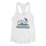 I Have A Tee Time In Mississippi Women's Racerback Tank-White-Allegiant Goods Co. Vintage Sports Apparel