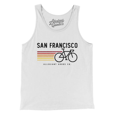 San Francisco Cycling Men/Unisex Tank Top-White-Allegiant Goods Co. Vintage Sports Apparel