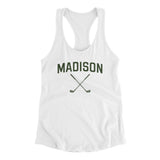 Madison Golf Women's Racerback Tank-White-Allegiant Goods Co. Vintage Sports Apparel
