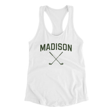 Madison Golf Women's Racerback Tank-White-Allegiant Goods Co. Vintage Sports Apparel