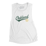 Oakland Vintage Script Women's Flowey Scoopneck Muscle Tank-Allegiant Goods Co. Vintage Sports Apparel