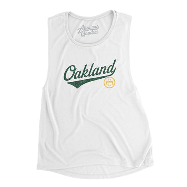 Oakland Vintage Script Women's Flowey Scoopneck Muscle Tank-Allegiant Goods Co. Vintage Sports Apparel