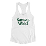 Kansas Weed Women's Racerback Tank-White-Allegiant Goods Co. Vintage Sports Apparel