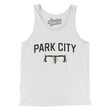 Park City Cycling Men/Unisex Tank Top-White-Allegiant Goods Co. Vintage Sports Apparel